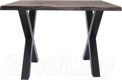 Обеденный стол Buro7 Икс с обзолом и сучками 110x80x76 (дуб мореный/черный)