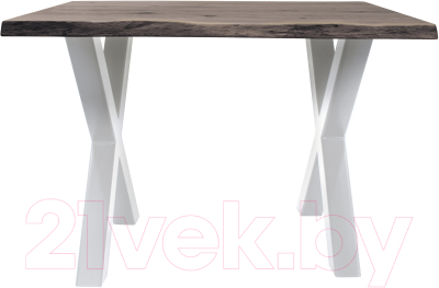Обеденный стол Buro7 Икс с обзолом и сучками 110x80x76 (дуб мореный/белый)