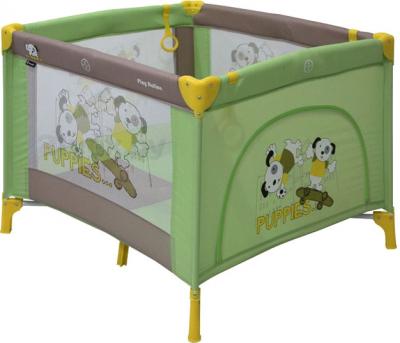 Игровой манеж Lorelli Play Station (Green Beige Puppies) - общий вид