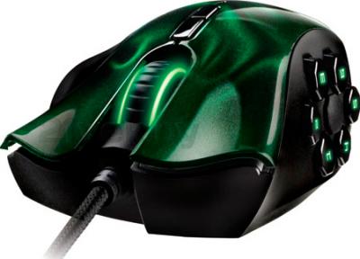 Мышь Razer Naga Hex (зеленый) - вид спереди