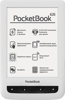 Электронная книга PocketBook Touch Lux 2 / 626 (белый) - фронтальный вид