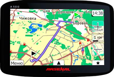 GPS навигатор Arsenal GPS A500 ver.2 - фронтальный вид