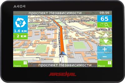 GPS навигатор Arsenal GPS A404 - фронтальный вид