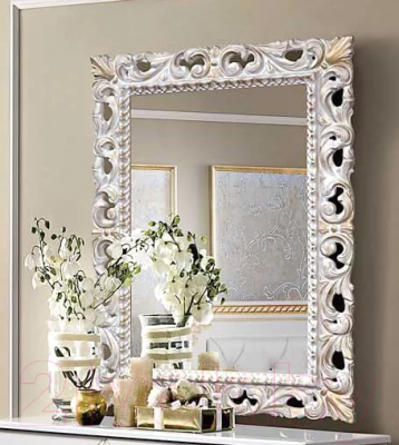 Зеркало Мебель-КМК Багира 2 0465.10 (белый/золото)
