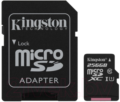 Карта памяти Kingston Canvas Select microSDCS/SDXC 256GB с адаптером