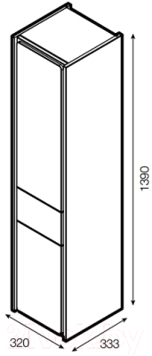Шкаф-полупенал для ванной Roca Ronda / ZRU9302966 (левый)