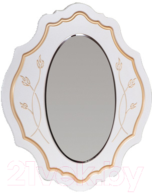Зеркало Мебель-КМК Мелани 1 0434.5-01 (белый/патина золото)
