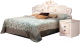 Двуспальная кровать Мебель-КМК 1600 Мелани 1 0434.6-01 (белый/патина золото) - 