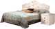 Двуспальная кровать Мебель-КМК 1600 Мелани 1 0434.6-01.1 (белый/патина золото) - 