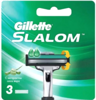 Набор сменных кассет Gillette Slalom со смазывающей полоской (3шт) - 