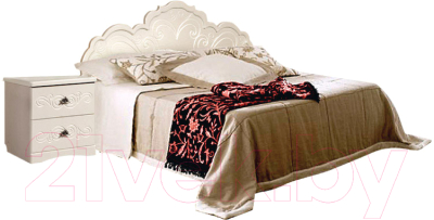Двуспальная кровать Мебель-КМК 1600 Жемчужина 0380.2 (венге светлый/ясень жемчужный) - тумба в комплект не входит