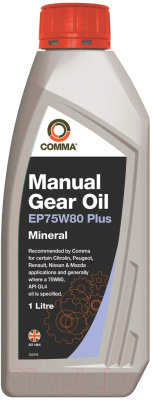 Трансмиссионное масло Comma API GL4 75W80 / EP75W80P1L (1л)