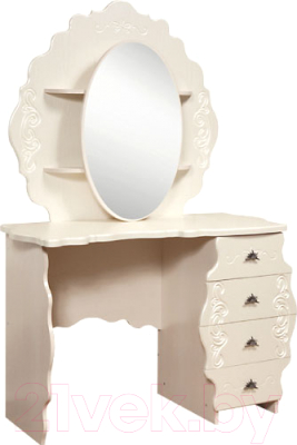 Туалетный столик с зеркалом Мебель-КМК Жемчужина 0380.10 (венге светлый/ясень жемчужный)
