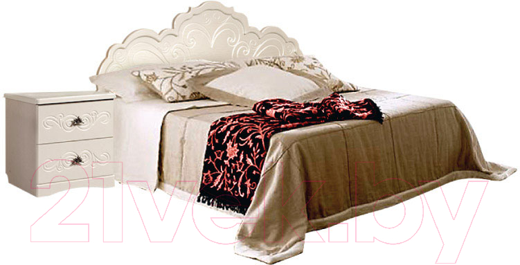 Полуторная кровать Мебель-КМК 1400 Жемчужина 0380.16 (венге светлый/ясень жемчужный)