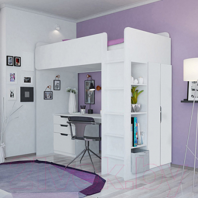 Двери шкафа для кровати-чердака Polini Kids Simple (белый)