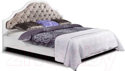 Двуспальная кровать Мебель-КМК Искушение 2 0647 (белый/белый глянец/astra 5)