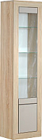 Шкаф-пенал с витриной Мебель-КМК 2Д Лондон 0467.6 (дуб сонома/капучино) - 