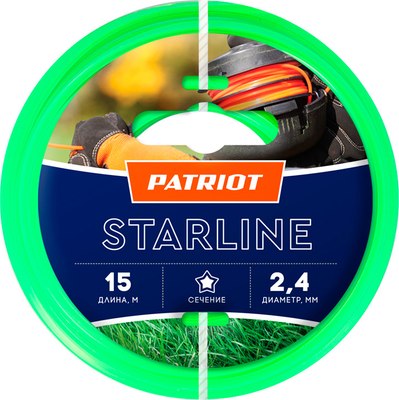 Леска для триммера PATRIOT Starline 2.4мм/15м (звезда) - 