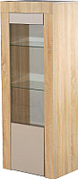 Шкаф-пенал с витриной Мебель-КМК 1Д Лондон 0467.21 (дуб сонома/капучино) - 