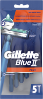 Набор бритвенных станков Gillette Blue II Plus одноразовые (5шт) - 