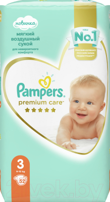 Подгузники детские Pampers Premium Care 3 Midi (52шт)