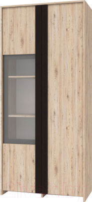 Шкаф с витриной Мебель-КМК Невада КМК 0552.6 (дуб бордо/венге темный)