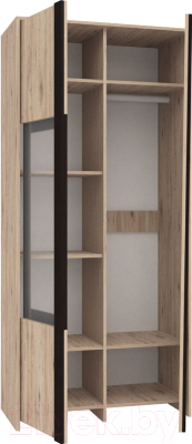 Шкаф с витриной Мебель-КМК Невада КМК 0552.6 (дуб бордо/венге темный)