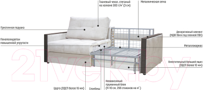 Кресло-кровать Rivalli Манхэттен с подушками (Melange Cappuccino К)