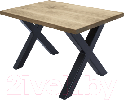 Обеденный стол Buro7 Икс Классика 120x80x76 (дуб беленый/черный)