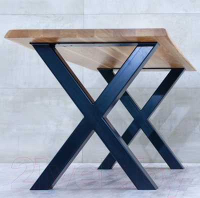 Обеденный стол Buro7 Икс Классика 120x80x76 (дуб натуральный/черный)