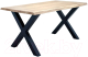 Обеденный стол Buro7 Икс Классика 120x80x76 (дуб натуральный/черный) - 
