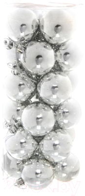 Набор шаров новогодних Серпантин Глянец 201-0633 5см (24шт, серебро)