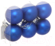 Миниатюра изображения товара Набор шаров новогодних Серпантин Матовый 183-840 4см (6шт, синий)