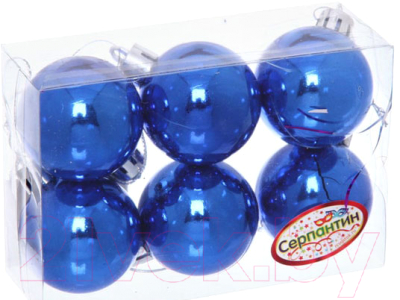 

Набор шаров новогодних Серпантин, Синий, Глянец 183-835 4см