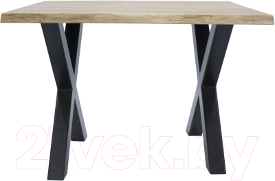 Обеденный стол Buro7 Икс с обзолом 120x80x76 (дуб беленый/черный)