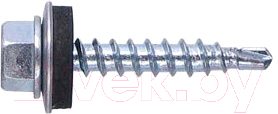 Саморез Starfix Кровельный по металлу 4.8x25 шайба с прокл. PT3 / SMP2-74103-100 (100шт, оцинкованный)