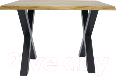 Обеденный стол Buro7 Икс с обзолом 120x80x76 (дуб натуральный/черный)