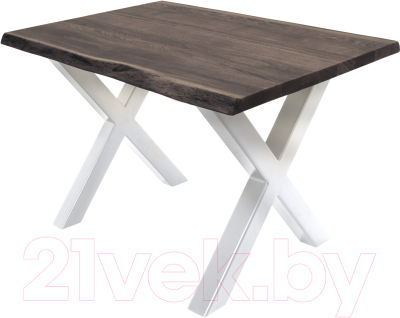 Обеденный стол Buro7 Икс с обзолом 120x80x76 (дуб мореный/белый)