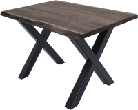 Обеденный стол Buro7 Икс с обзолом 120x80x76 (дуб мореный/черный) - 