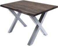 Обеденный стол Buro7 Икс с обзолом 120x80x76 (дуб мореный/серебристый) - 
