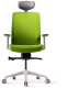 Миниатюра изображения товара Кресло офисное Bestuhl J1 White Pl с подголовником и подлокотником (зеленая сетка/зеленая ткань)