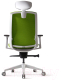 Миниатюра изображения товара Кресло офисное Bestuhl J1 White Pl с подголовником и подлокотником (зеленая сетка/зеленая ткань)