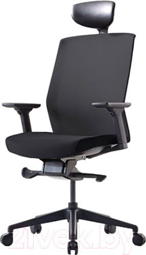 Кресло офисное Bestuhl J1 Black Pl с подголовником и подлокотником