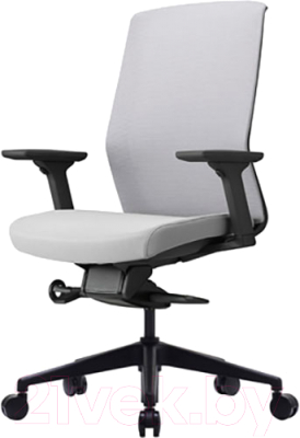 Кресло офисное Bestuhl J1 Black Pl без подголовника с подлокотником (серая сетка/серая ткань)
