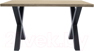 Обеденный стол Buro7 Икс Классика 150x80x76 (дуб беленый/черный)