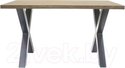 Обеденный стол Buro7 Икс Классика 150x80x76 (дуб беленый/серебристый)