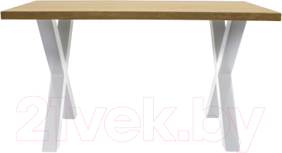 Обеденный стол Buro7 Икс Классика 150x80x76 (дуб натуральный/белый)