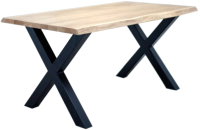 Обеденный стол Buro7 Икс Классика 150x80x76 (дуб натуральный/черный) - 