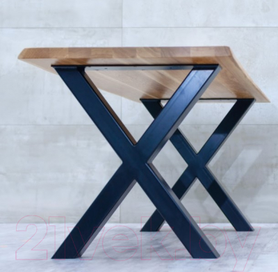 Обеденный стол Buro7 Икс Классика 150x80x76 (дуб натуральный/черный)