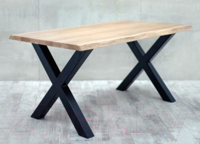 Обеденный стол Buro7 Икс Классика 150x80x76 (дуб натуральный/черный)